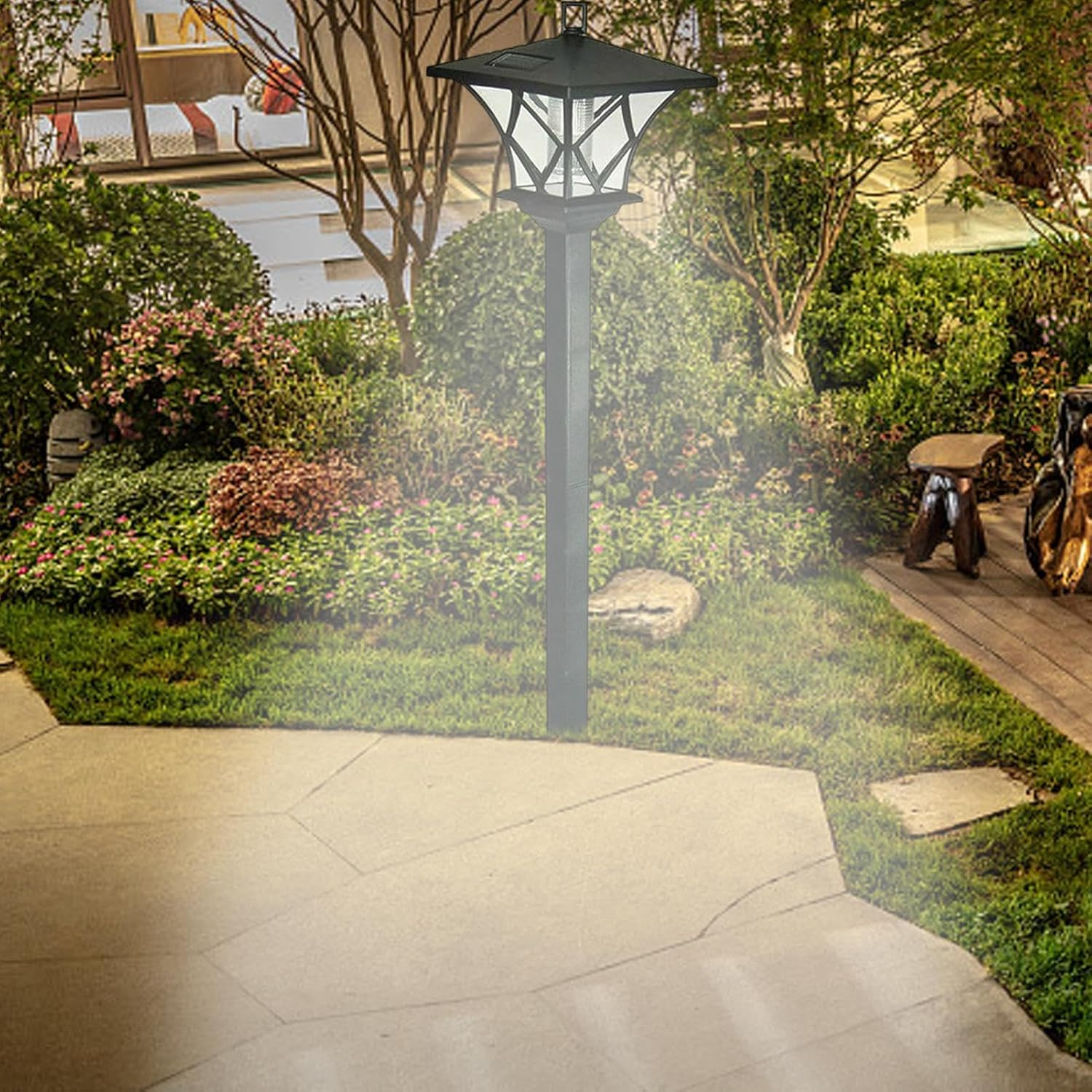 Decorative Solar Lamp | Weatherproof Solar Post Lights | Eco Friendly Solar Lamp Post Outdoor Garden, Versatile Garden Vintage Light 150X17X17Cm for Patio 1 Pack