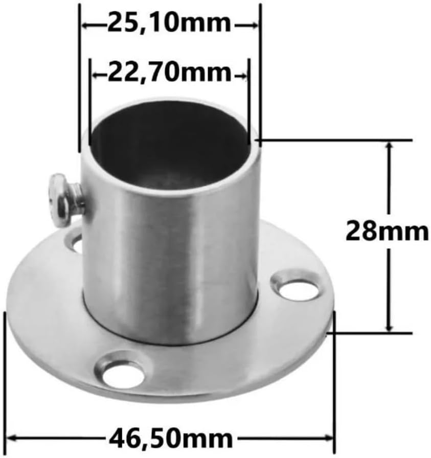 Flange Stainless Steel Flange Connection Wall Anchor Wall Flange Pipe Attachment Wall Floor 4 Pieces (22 Mm) image number 6