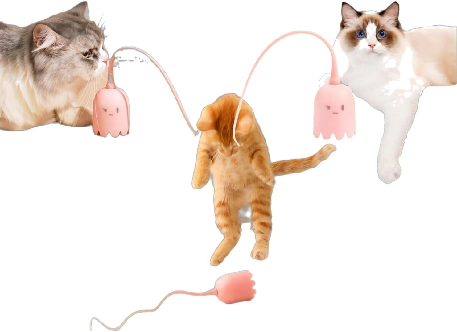 Rechargeable Motion Activated Interactive Cat Toys, Long Lifetime Motor, Simulates Rat'S Tail, for Indoor Cat Exercise