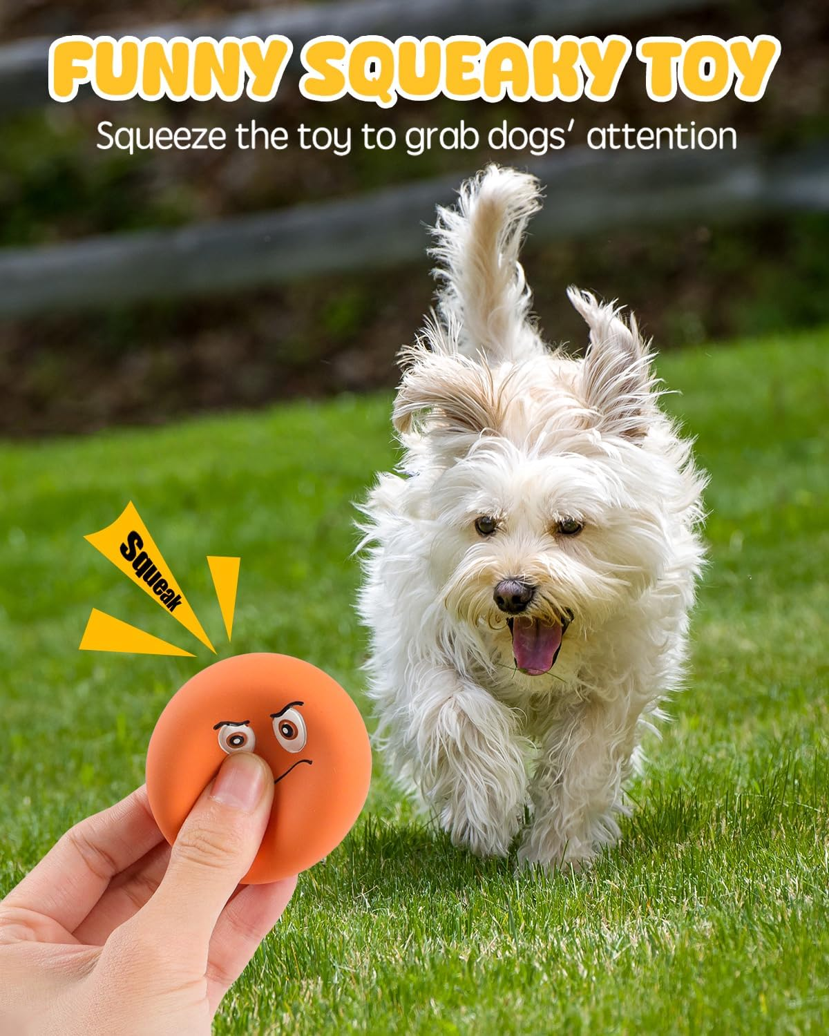 Squeaky Dog Toys, Funny Interactive Puppy Ball Toy, [6 Pack] Latex Rubber Squeak Pet Balls for Puppies Small Breed Dogs image number 1