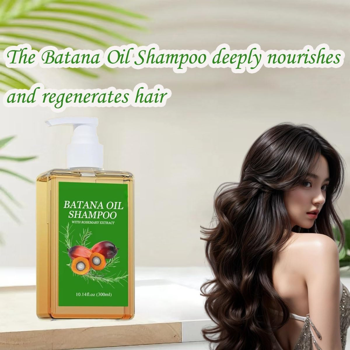 HMSCYGGL Batana Oil Shampoo, 300Ml, Rosemary Extract, Hair Growth, Nourishes and Regenerates Hair, Soft and Fluffy image number 4