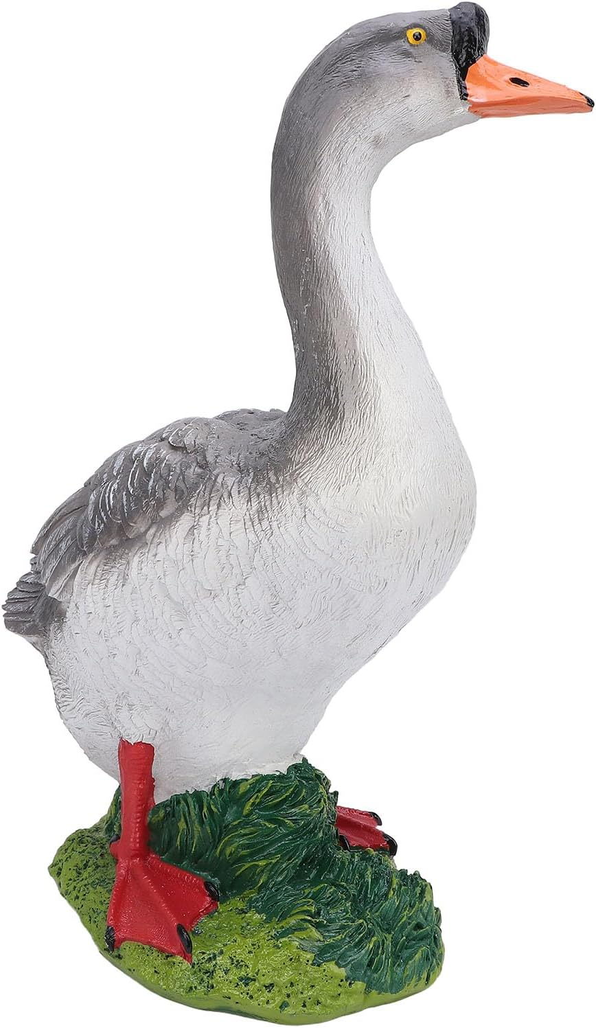 Jiawu Resin Goose Statues, Outdoor Goose Figurine, Porch Animal Statues, Goose Sculptures Desktop Ornament, Simulation Animal Decor for Table, Garden, Patio, Porch (Right Side Stance) image number 4