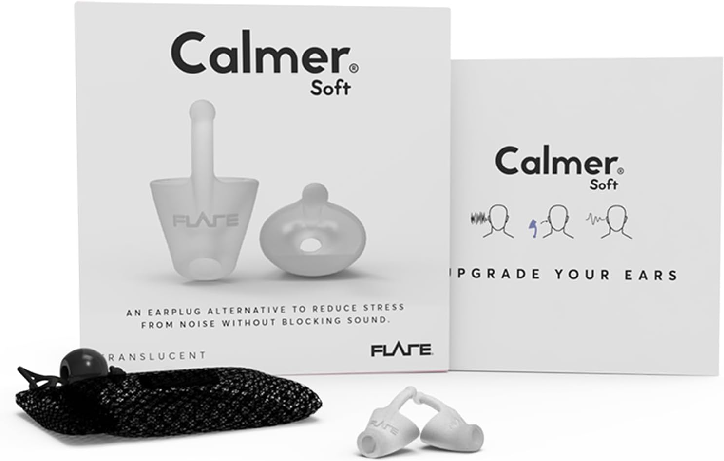 Flare Calmer Soft &ndash; Ear Plugs Alternative &ndash; Reduce Annoying Noises without Blocking Sound &ndash; Soft Reusable Silicone - Translucent image number 4