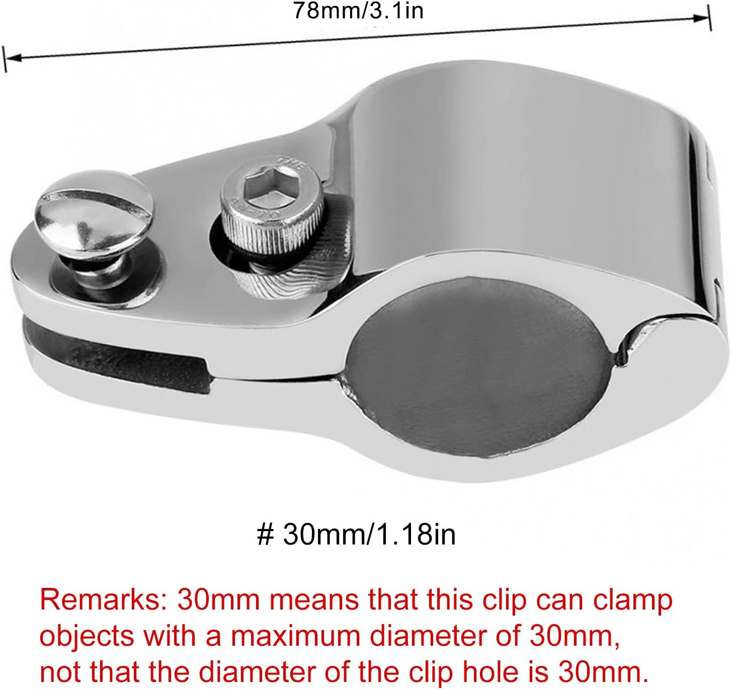 2Pcs 316 Stainless Steel Boat Marine Hinged Upper Jaw Slide Hardware Fittings Suitable for Boats, Yachts(30Mm) image number 3