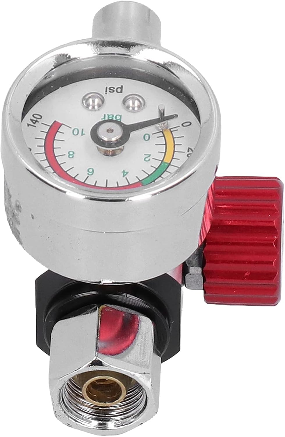 Cryfokt Paint Gun Air Adjusting Regulator, G1/4 Thread, Stainless Steel, Globe Valve, Paint Guns & Accessories, Air Regulator, Silver, Red image number 5