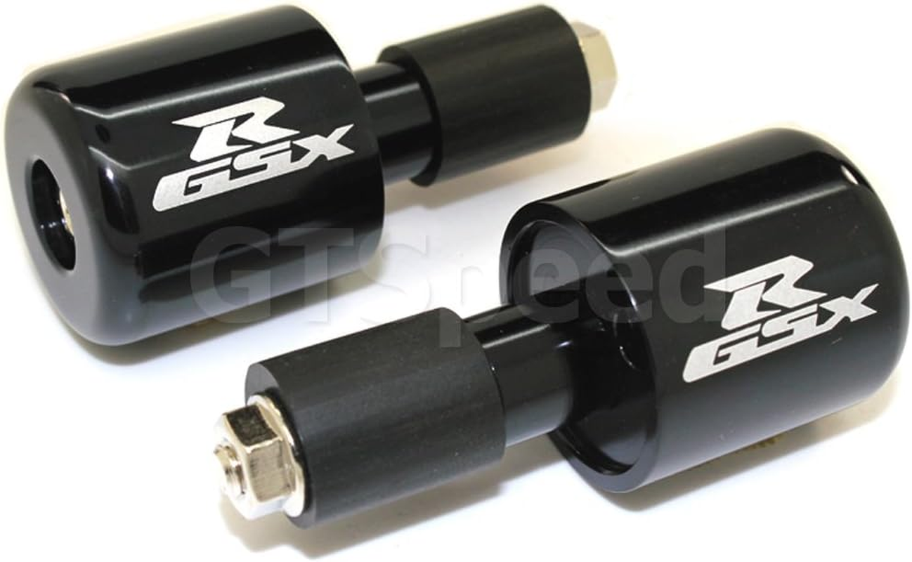 Gtspeed Black GSXR Bar Ends for Suzuki GSXR 600 750 1000 1100 TL1000 SV650 SV1000S Hayabusa Katana 600 750 Bandit 1200 (Read Product Description for Model & Year Spcification)