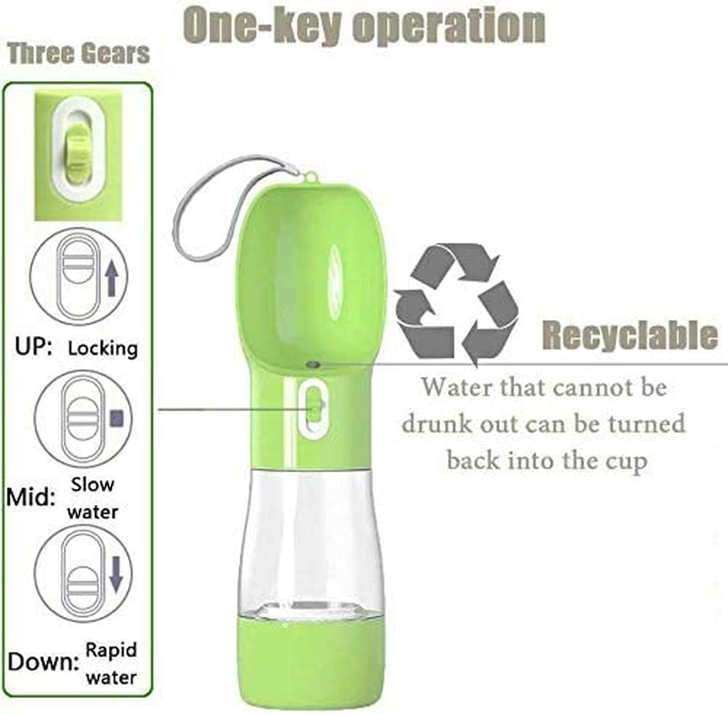 2 In1 Puppy Dog Cat Pet Water Bottle Cup Drinking Travel Outdoor Portable Feeder Bpa-Free Plastic for Outdoor Walking, Hiking, Travel (Pink) image number 5