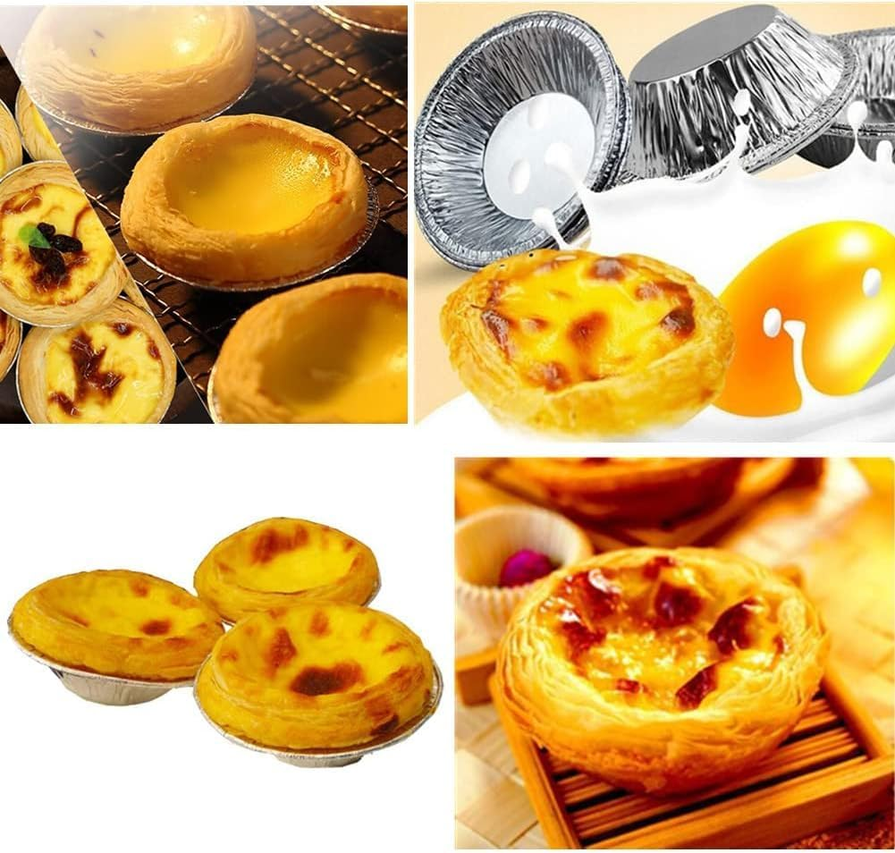 250 Pack Disposable Aluminium Foil Patty Pans/Baking Cups - 7Cm round Mini Tart Tins for Muffins, Cupcakes, Pies & Sausage Rolls - Oven, Freezer Safe & Recyclable-Quttly image number 3