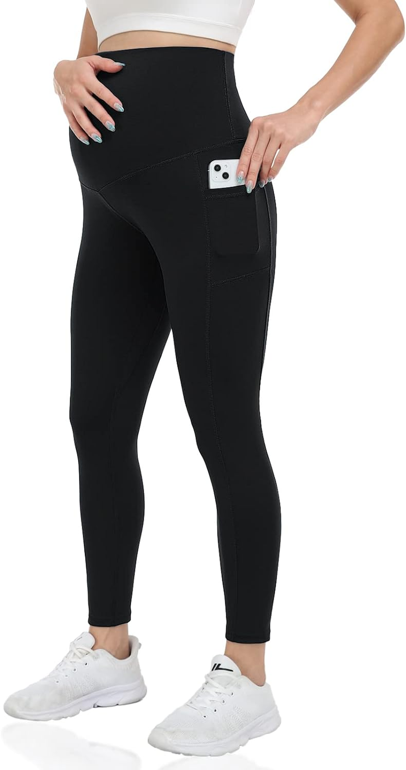 GILLYA Maternity Leggings over the Belly for Women Pregnancy Active Wear Workout Yoga Gym Compression Comfy Tights Pants image number 5