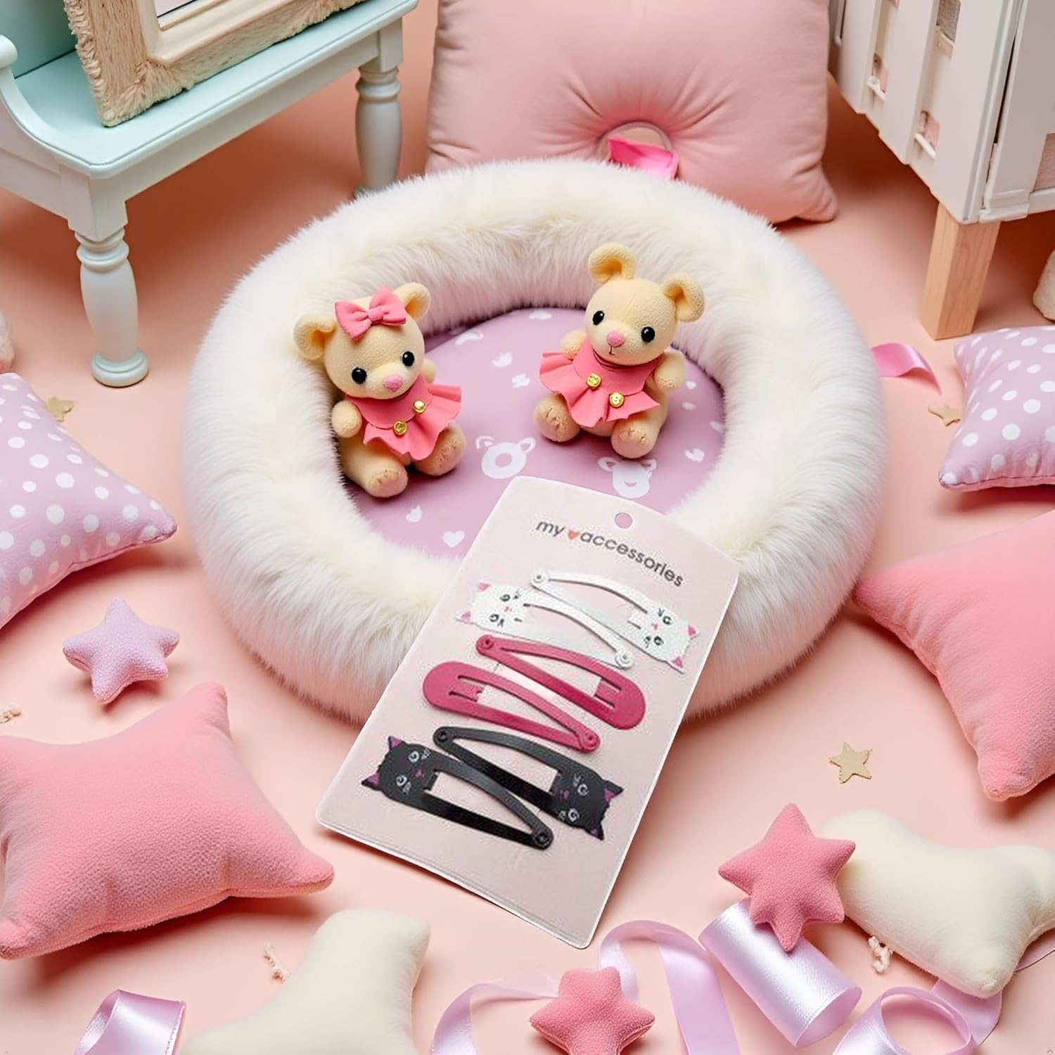 Colorful Cartoon Printed Hair Clips Fashion Girls Personalized Cat Print Hair Accessories Hair Styling Accessories Hairpins 6 Pieces image number 1