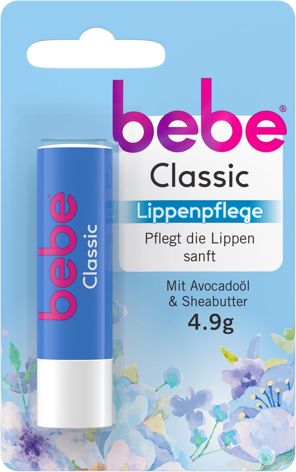 Bebe Classic Lip Balm (4.9 G), Lip Balm with Avocado Oil & Shea Butter, Gently Nourishes Lips with Ingredients of Natural Origin and No Mineral Oils