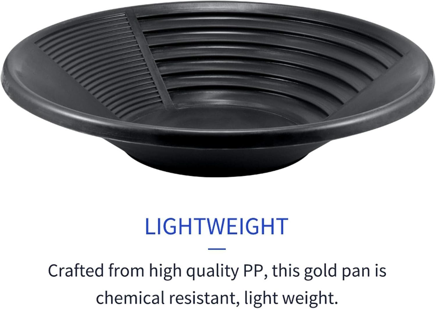Prettyia 15Inch Plastic Gold Pan with Two Riffles for Nugget Mining Prospecting Creek River Panning - Black image number 6