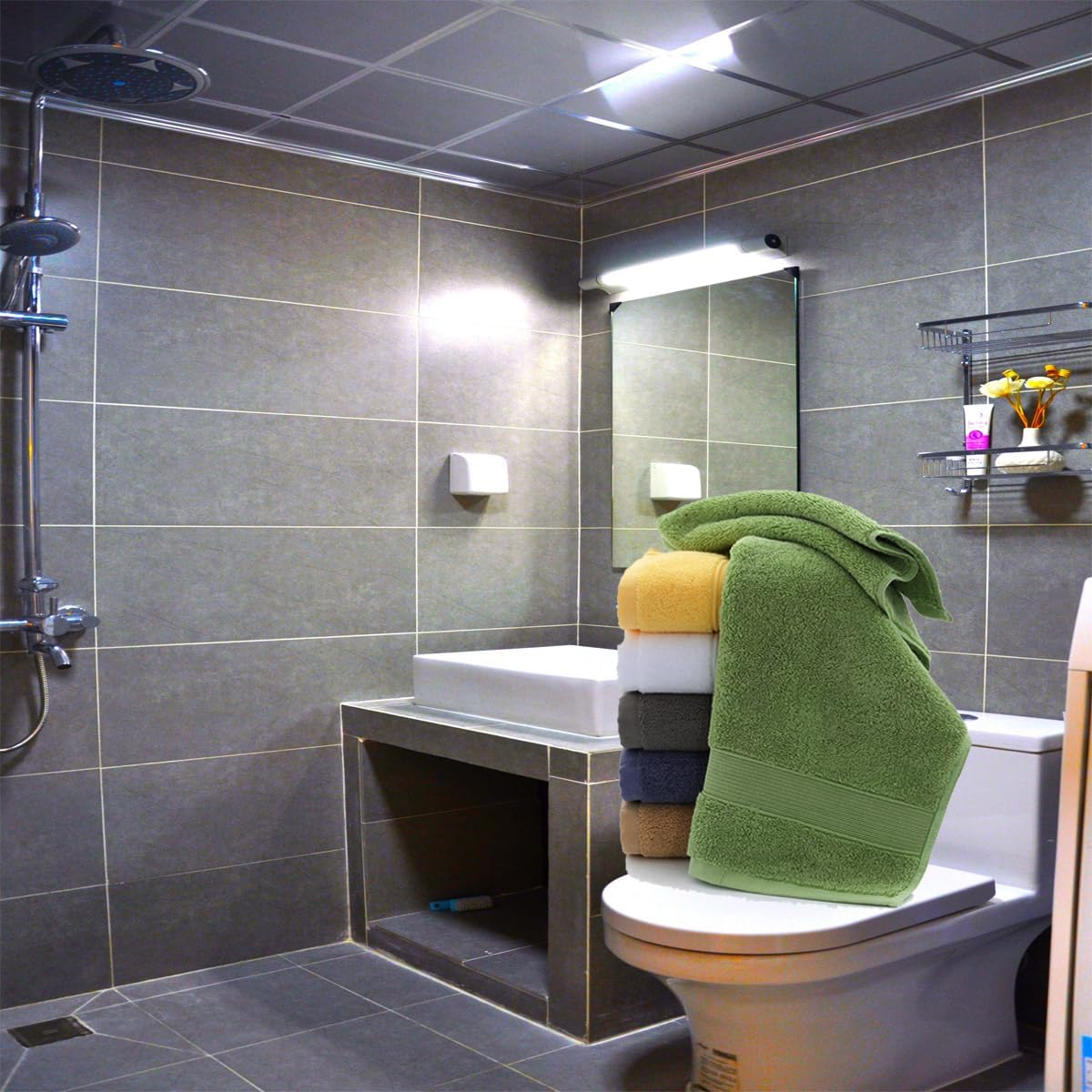 JININQ 700GSM 2Piece Hand Towels -100% Cotton for Bathroom,Kitchen,Beauty,Spa,Gym,Household Face Towel,Highly Absorbent Towels(13.7 X 29.5 Inches) (Blue) image number 4