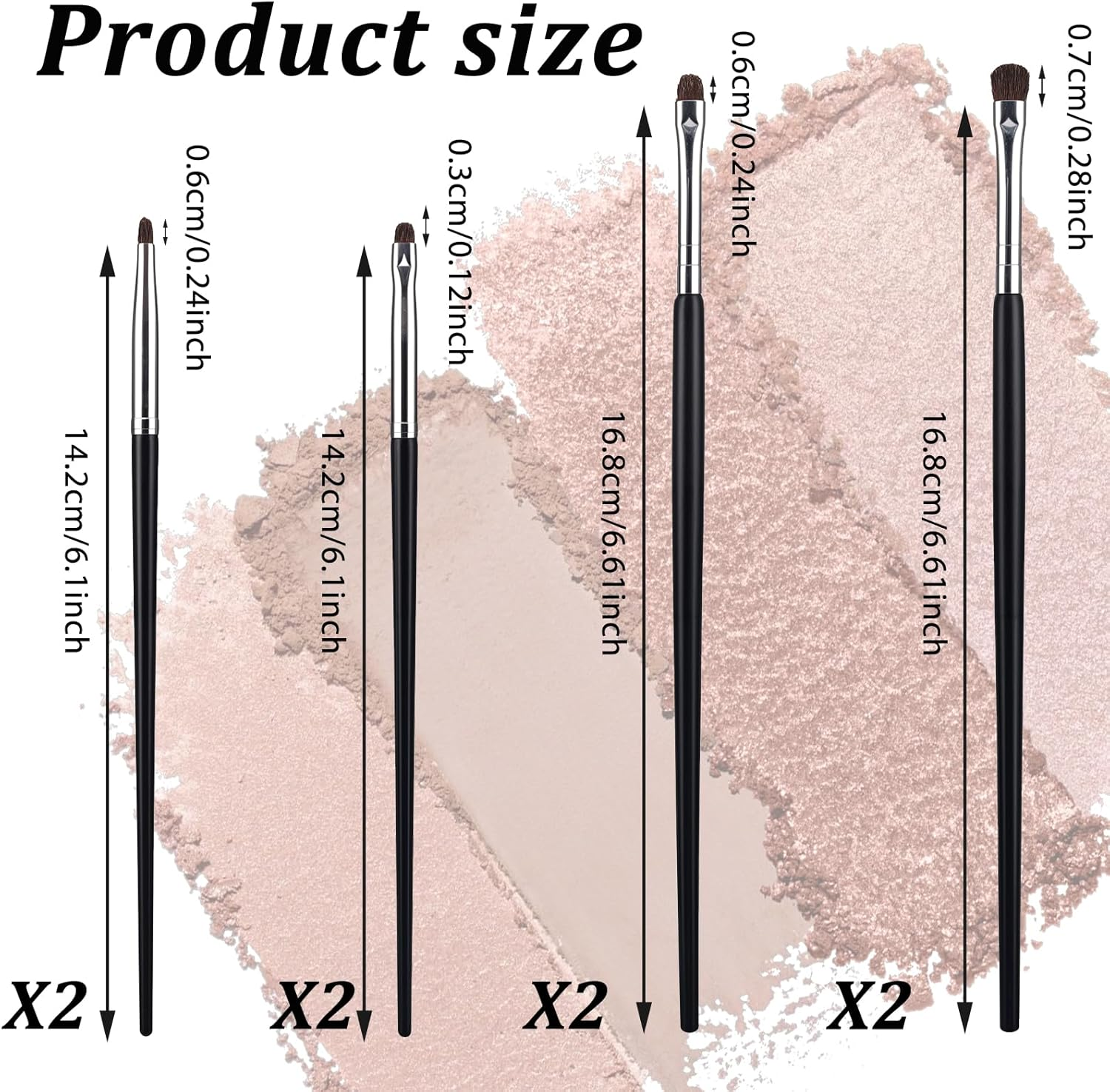 Mini Smudge Brush for Eyeliner Eyeshadow Brushes Eyeliner Brushes for Powder Gel Cream Liquid Concealer Eyeliner Blending Highlighting Brush Concealer Brush Soft Natural Pony Hairbrush Eye Makeup image number 6