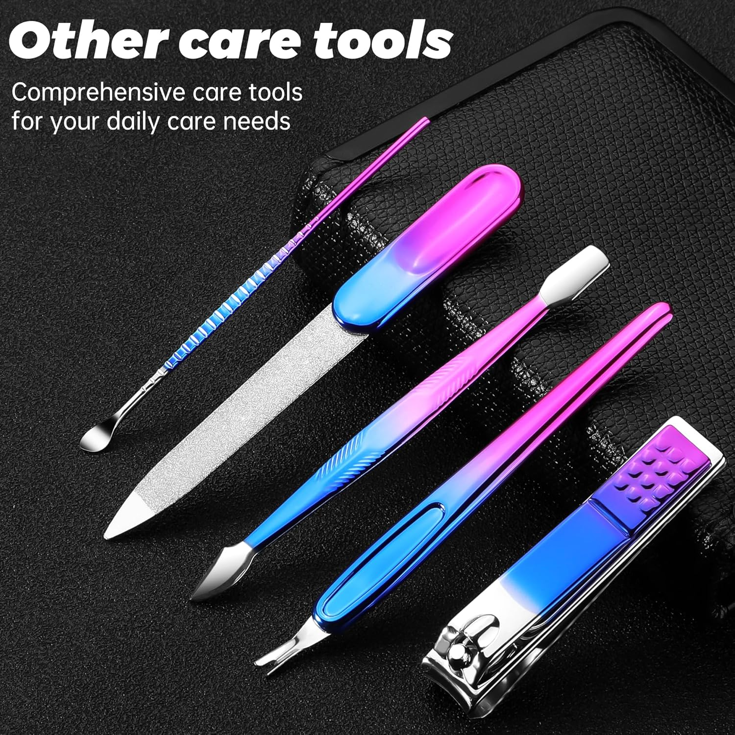 Plys Professional Manicure Set, Nail & Toenail Clippers Kit with Pliers, File and Travel Case for Complete Care (Multicolor) image number 4