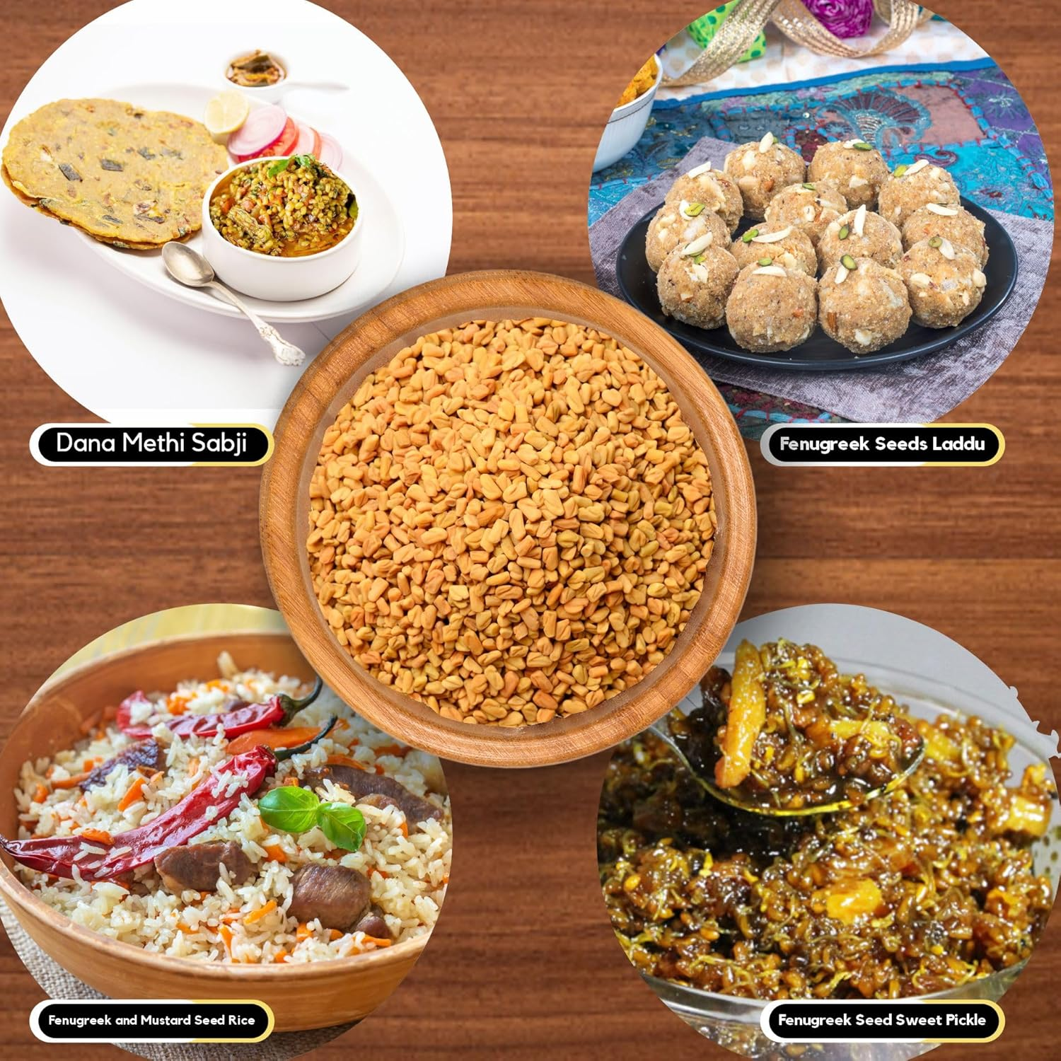 Organic Zing Fenugreek Seeds - 907 G / 32 Oz | Whole Spice Seeds for Cooking & DIY Food Recipes image number 2