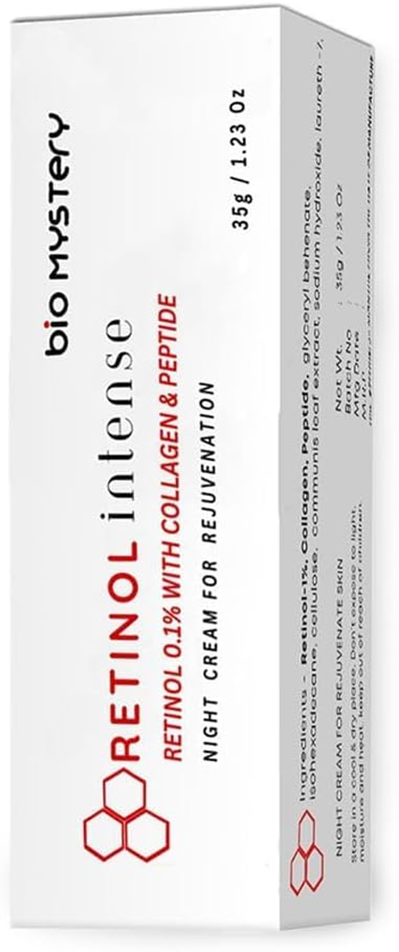 Bio Mystery Retinol 0.1 Intense Cream with Collagen & Peptide (35 Gram / 1.23 Oz)
