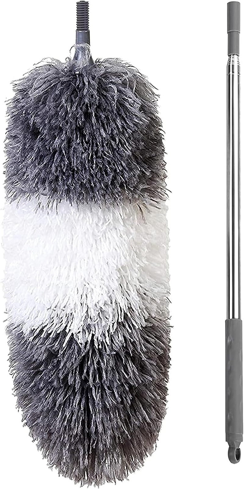 BOOMJOY Extendable Microfiber Duster,Telescoping Stainless Steel Pole,Detachable Bendable Head,Washable 254Cm image number 6