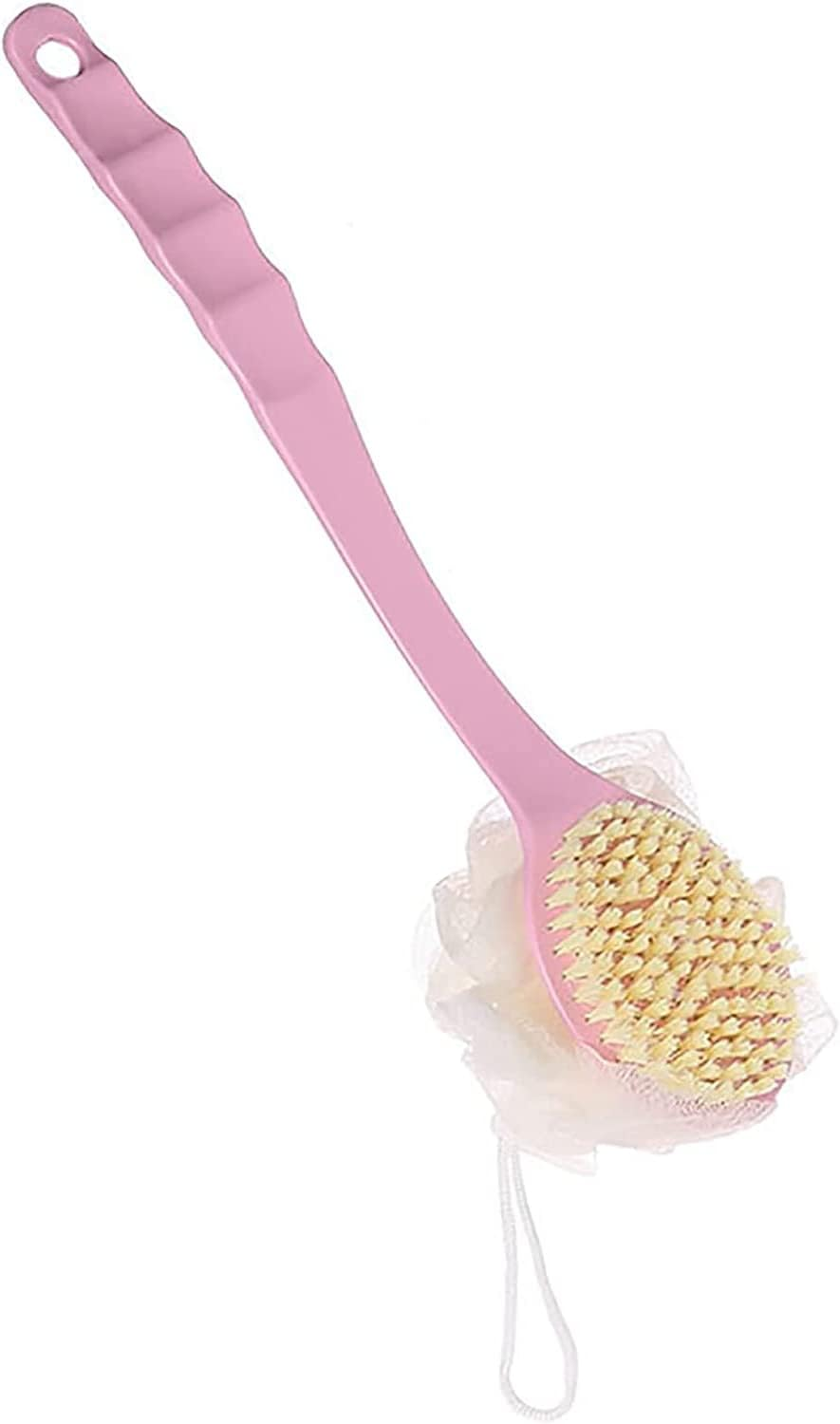 Back Scrubber for Shower,2 in 1 Bath Body Brush with Bristles and Loofah for Men and Women Massage Body Skin Exfoliating Bat (Blue(1Pc))