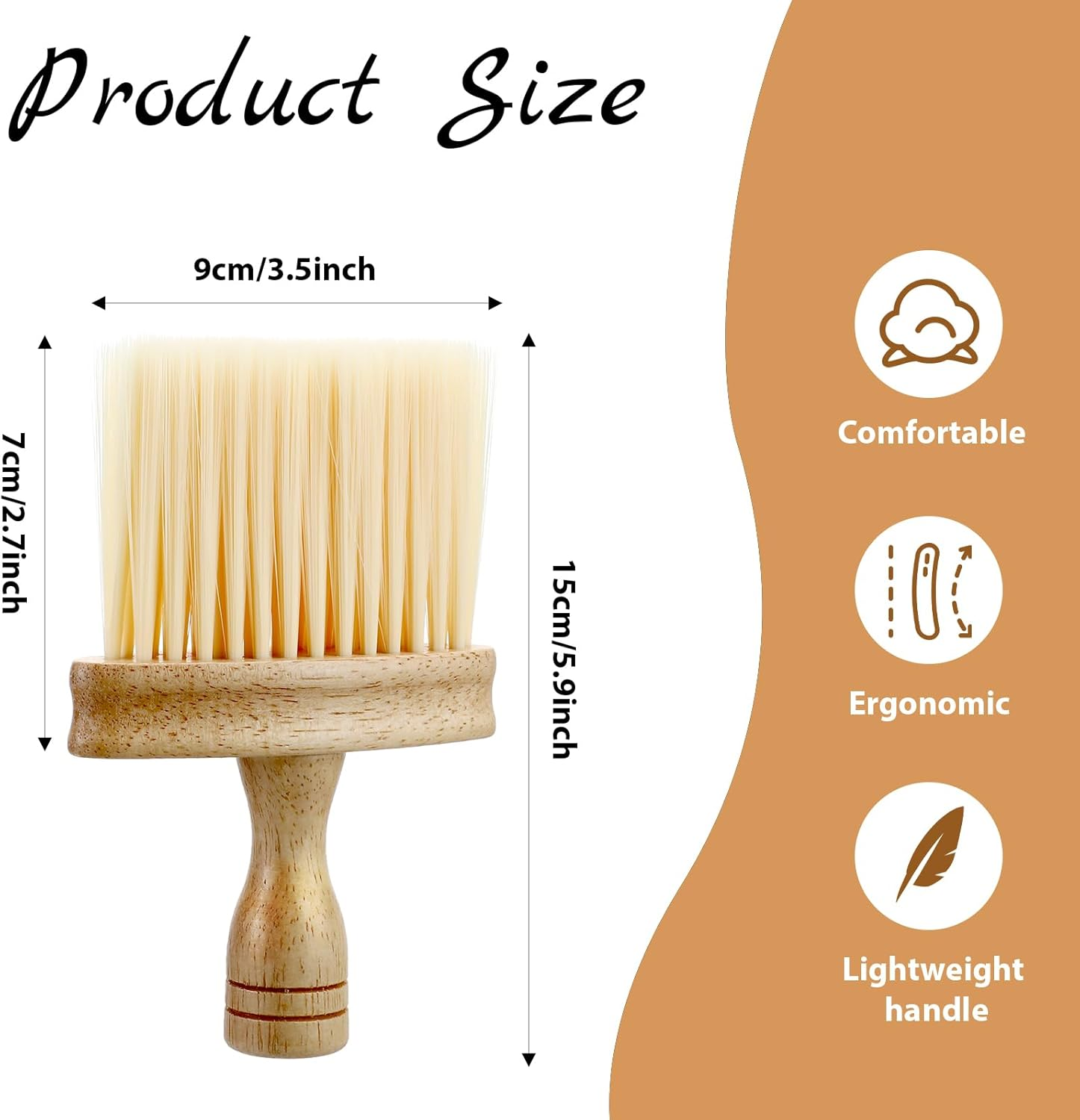 Barber Brush Neck Duster Hair Cutting Brush Hair Neck Cleaning Brush Wooden Handle Wooden Neck Brush Professional Hairdressing Cleaner Soft Household for Barbershop Salon Home image number 5