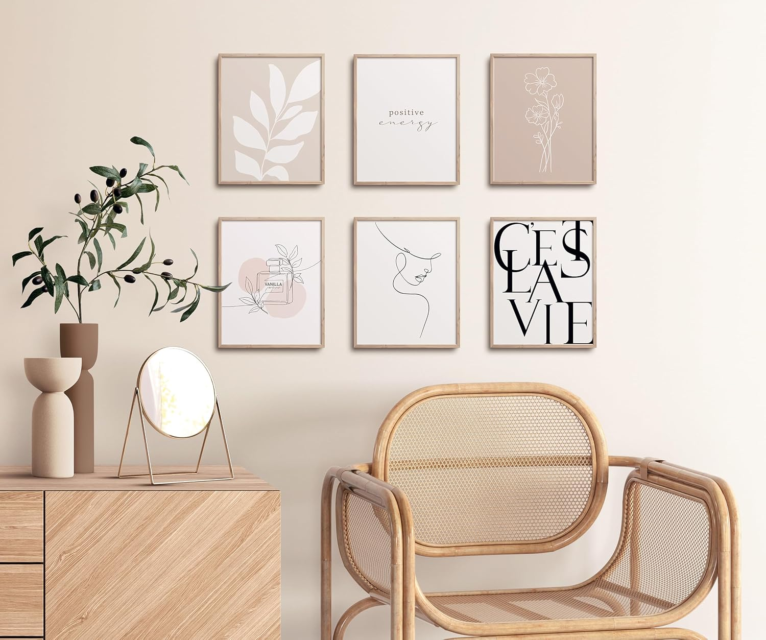 Twodays Vanilla Girl Room Decor, Clean Girl Aesthetic Wall Art, Boho Beige Posters for Bedroom, Minimalist Cream Prints, Abstract Brown Pictures for Girls.(8" X 10", Set of 6, UNFRAMED) image number 5