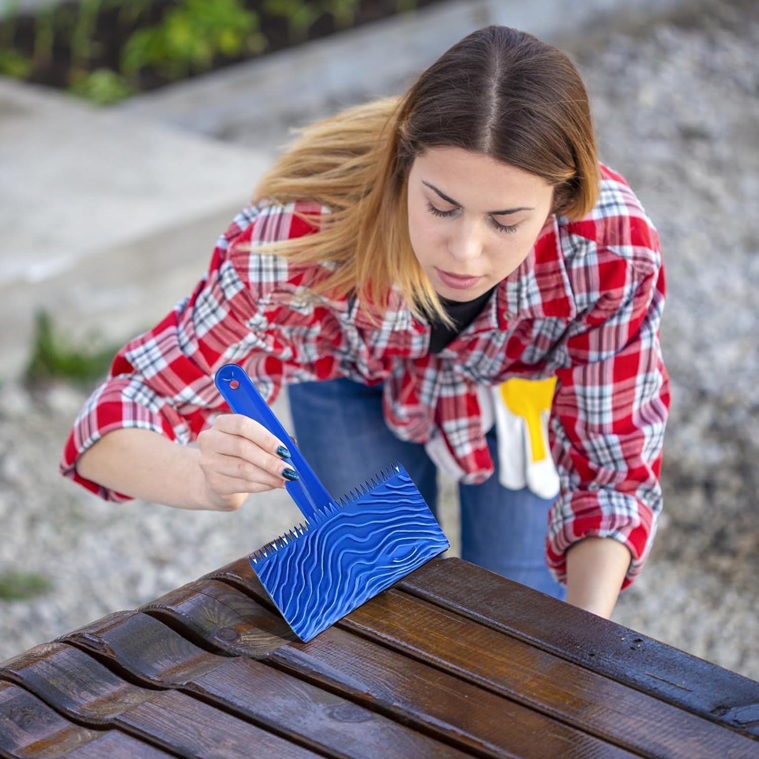 QYINXIU Wood Grain Rollers Tool Set, 8 Pcs Wood Grain Roller Painting Tool with Handle DIY Rubber Graining Tool Paint Look like Wood Graining Tool Combo for Wall, Floor, Furniture Decor image number 5