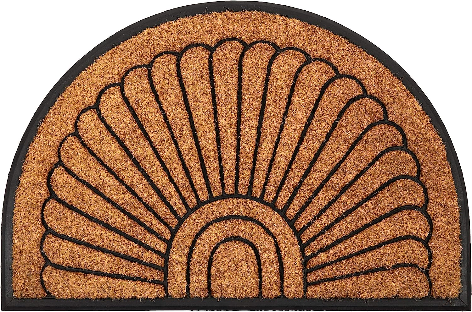 60X90 CM Half round Semi Circle Rubber and Coir Doormat Welcome Entry Mat Kochi image number 3
