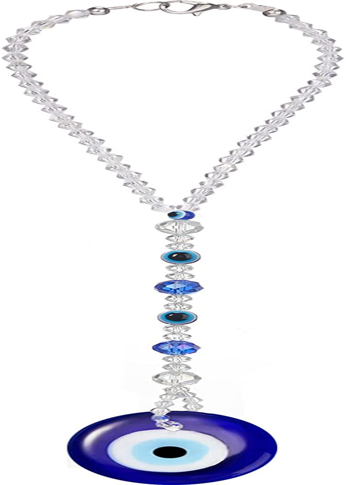 Evil Eye Car Hanging Ornament Evil Blue Eye Charms for Rear View Mirror Beaded Decor Car Accessories Pendent for Window Door Frame Balcony