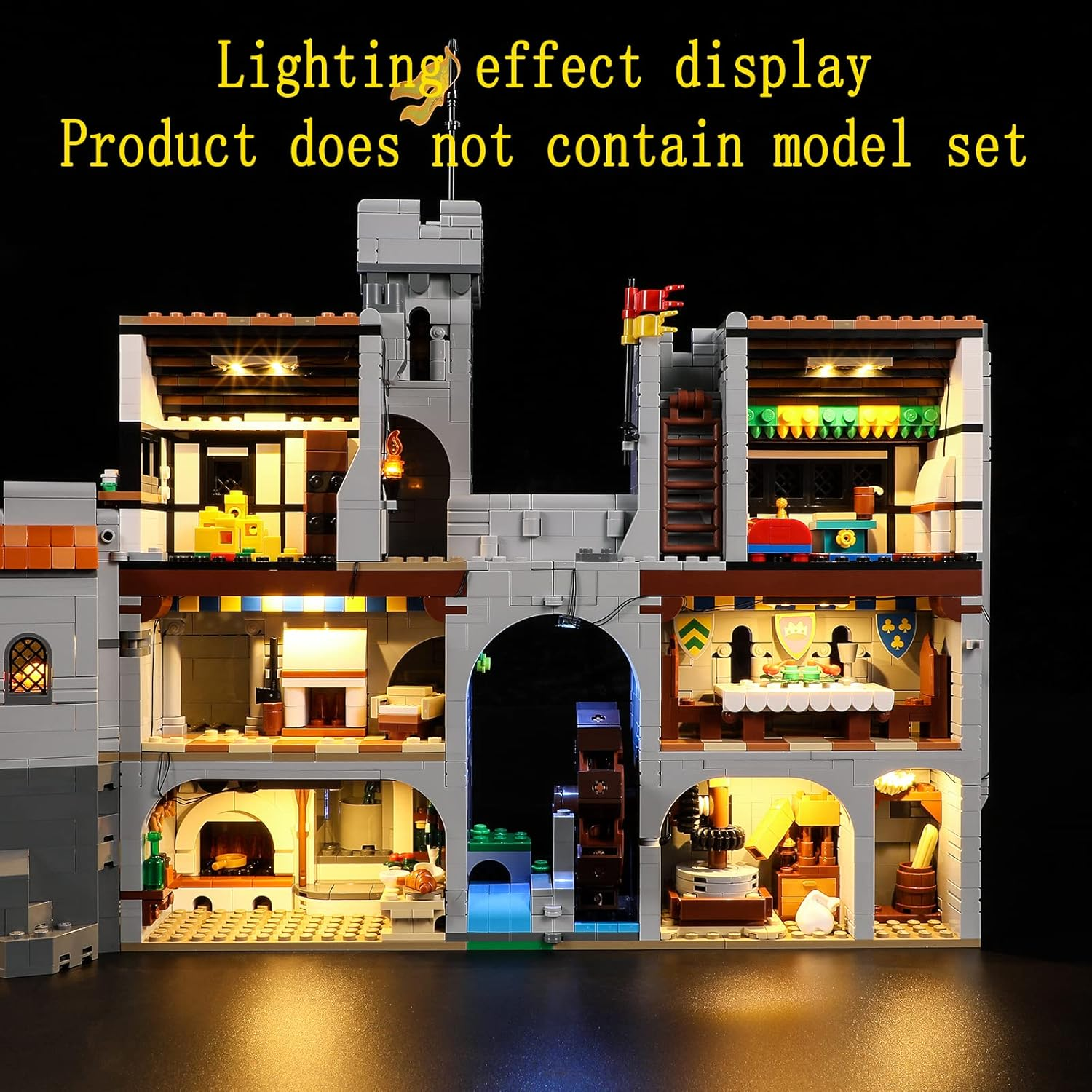 GEAMENT LED Light Kit Compatible with  Lion Knight'S Castle - Lighting Set for Creator 10305 Building Model ( Set Not Included) image number 3