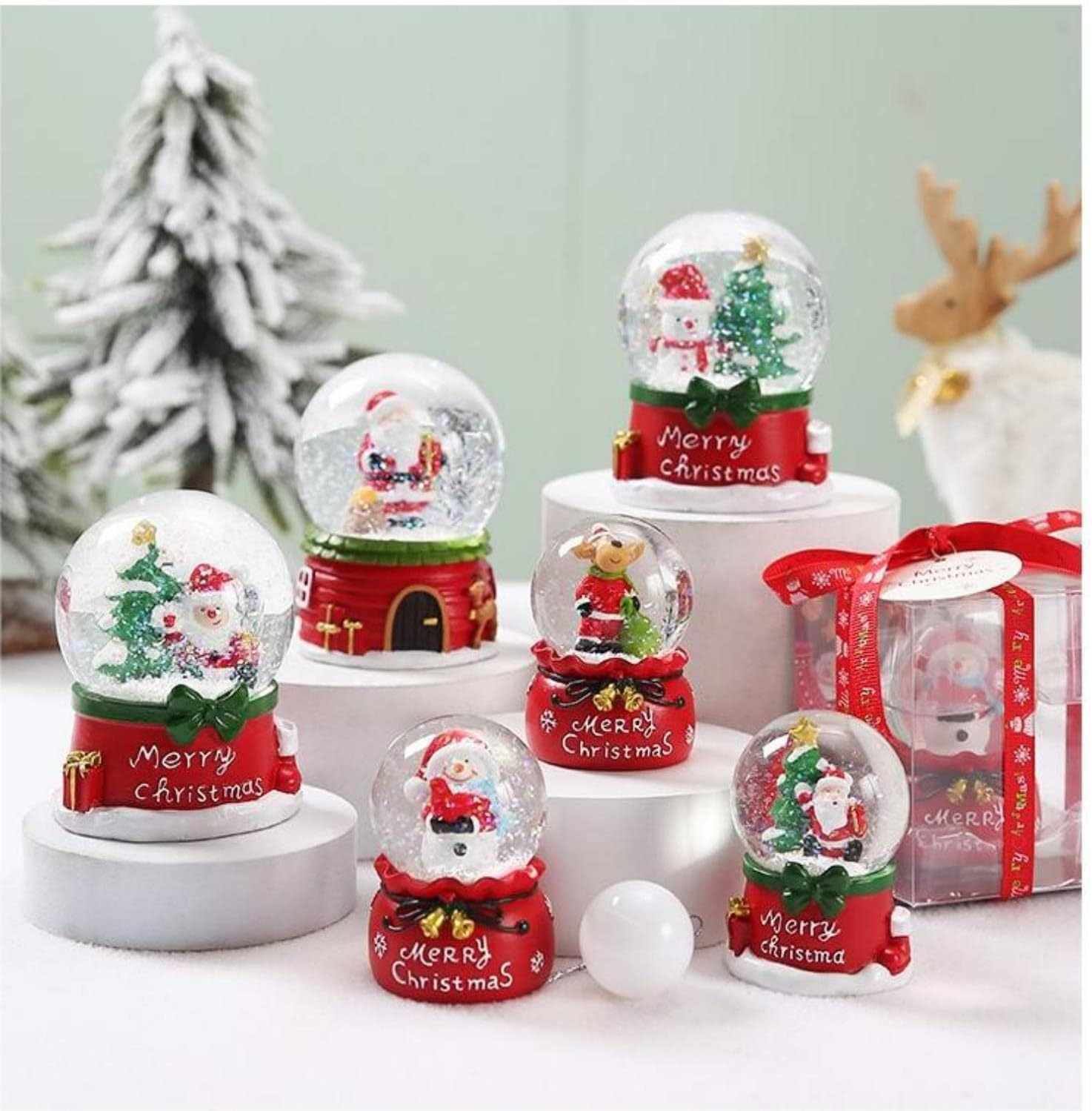 27 Pieces Christmas Resin Miniature Ornaments Kit for DIY Fairy Garden, DIY Snow Globe Figurines Crafts,Dollhouse, Desktop,Landscape Decorations image number 3