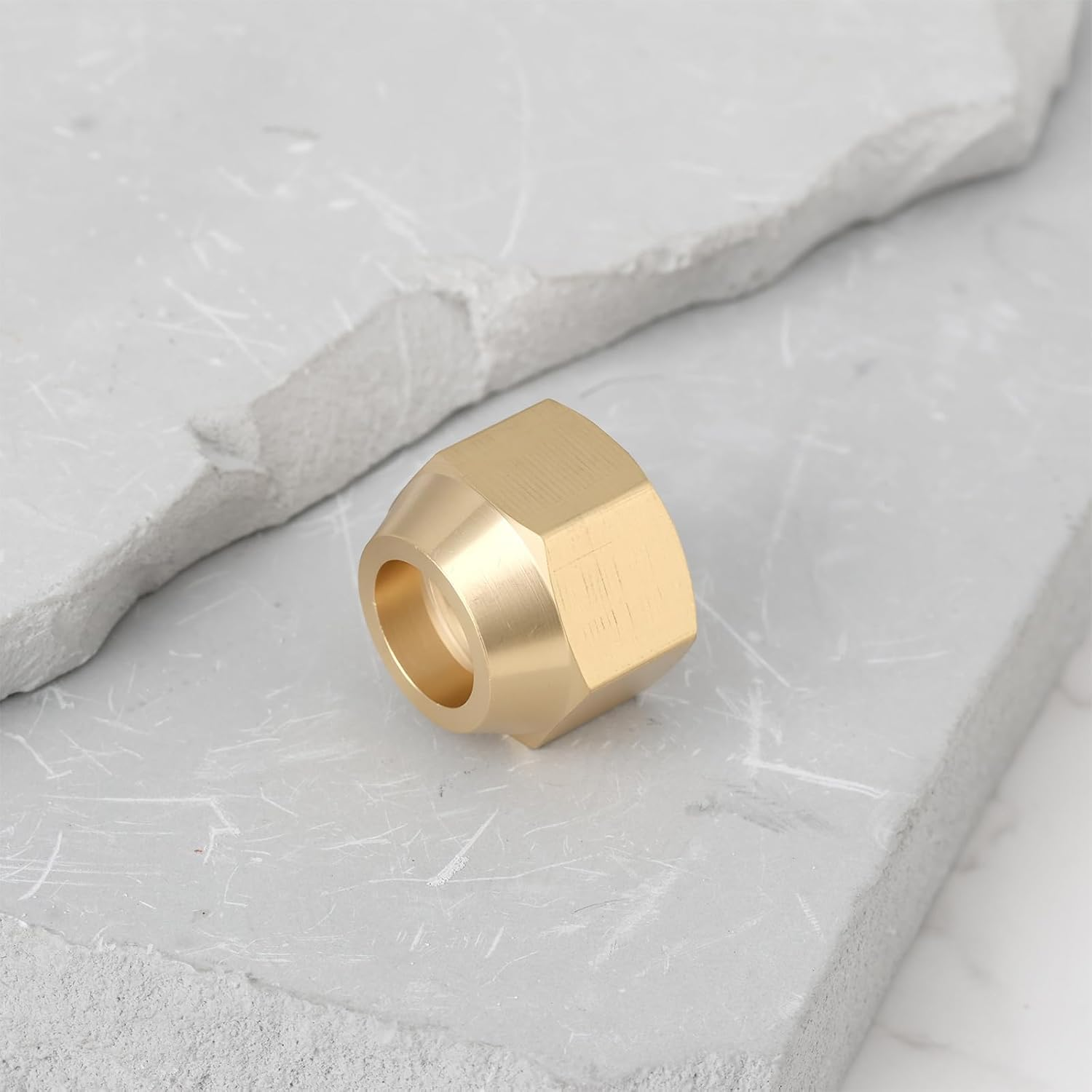 Emsea 4Pcs 10MM M16X1.5 Thread Brass Flare Reducing Nuts for Refrigeration, HVAC, Heating, Industrial Piping Systems image number 2