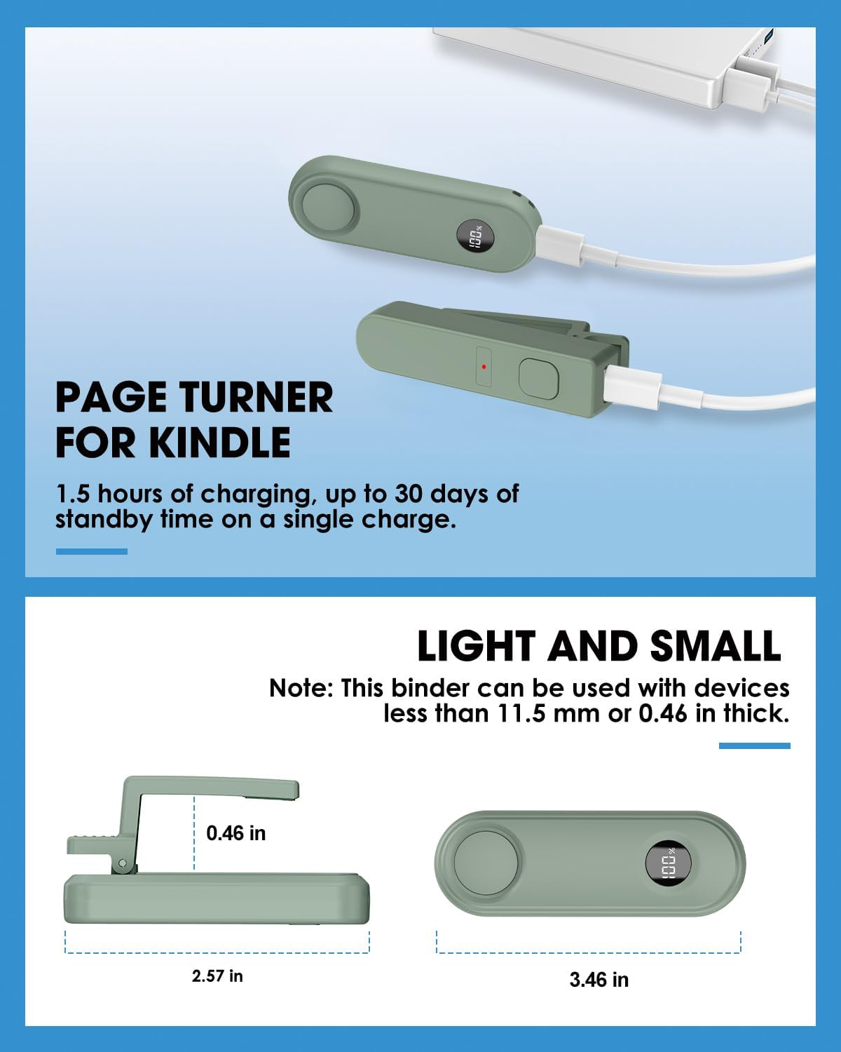 RF Remote Page Turner for Kindle, RF Remote Control Clicker, for Kindle Paperwhite Accessories Kobo E-Book Ipad Tablets Phone Reading Novels,E-Book,Green - Pink image number 7