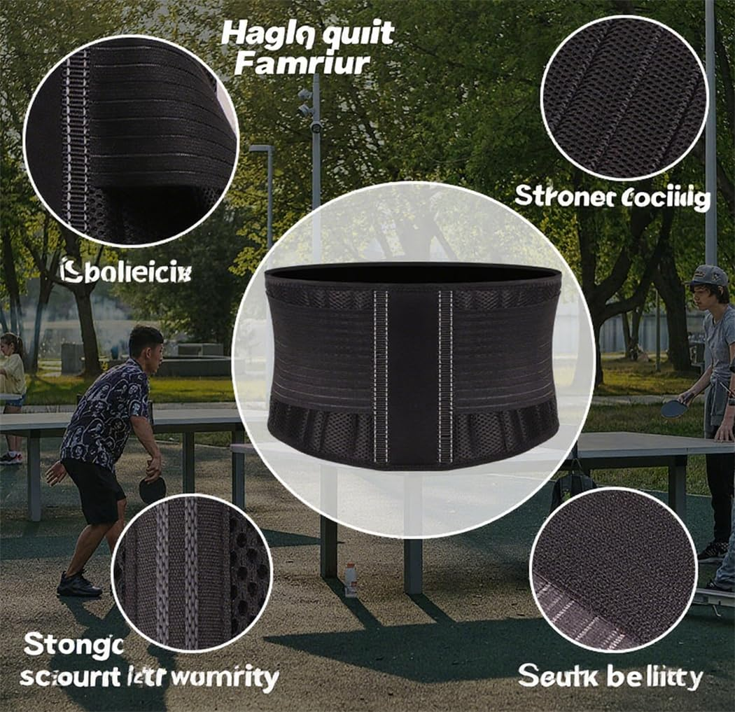 Stabilizing Lumbar Lower Back Brace Support Belt - Dual Adjustable Straps for Custom Fit, Breathable Mesh Panels for Comfort - Ideal for Lower Back Pain Relief and Posture Support (M) image number 3
