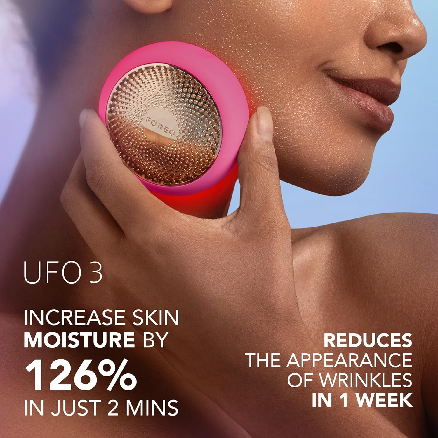 FOREO Hyper Hydra UFO 3 Bundle - Face Moisturiser Device + 14 UFO Activated Masks + Hydrating Night Mask, 15 Ml - Red Light Therapy, Thermo & Cryo Therapy, T-Sonic Massage - anti Aging Skin Care - Ufo 3 Fuchsia Set image number 3