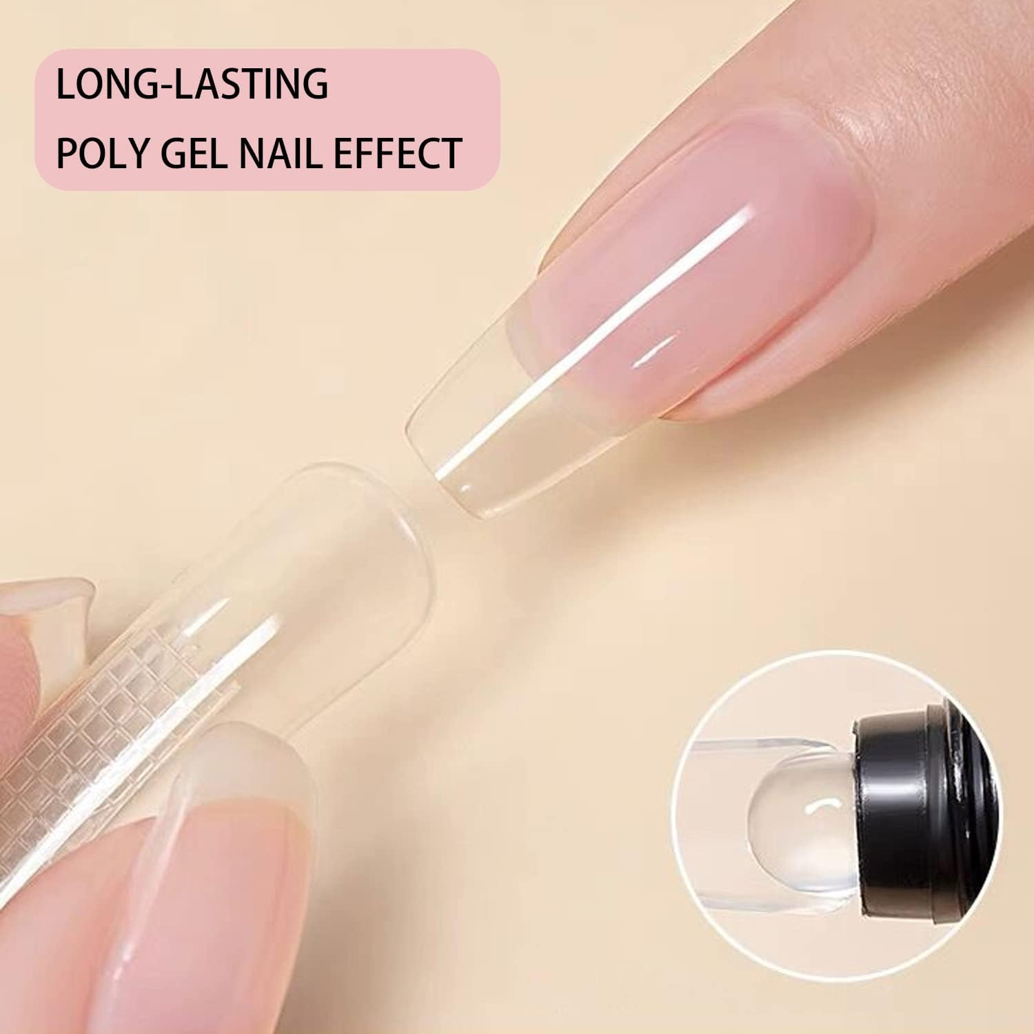 Vishine Poly Extension Gel Nail Kit Mini Nail Lamp Needed Clear Builder Jelly Gel Pink Nude Poly Nail Enhancement Trial All in One French Manicure Kit for Nail Art Starter Kit Nails image number 4