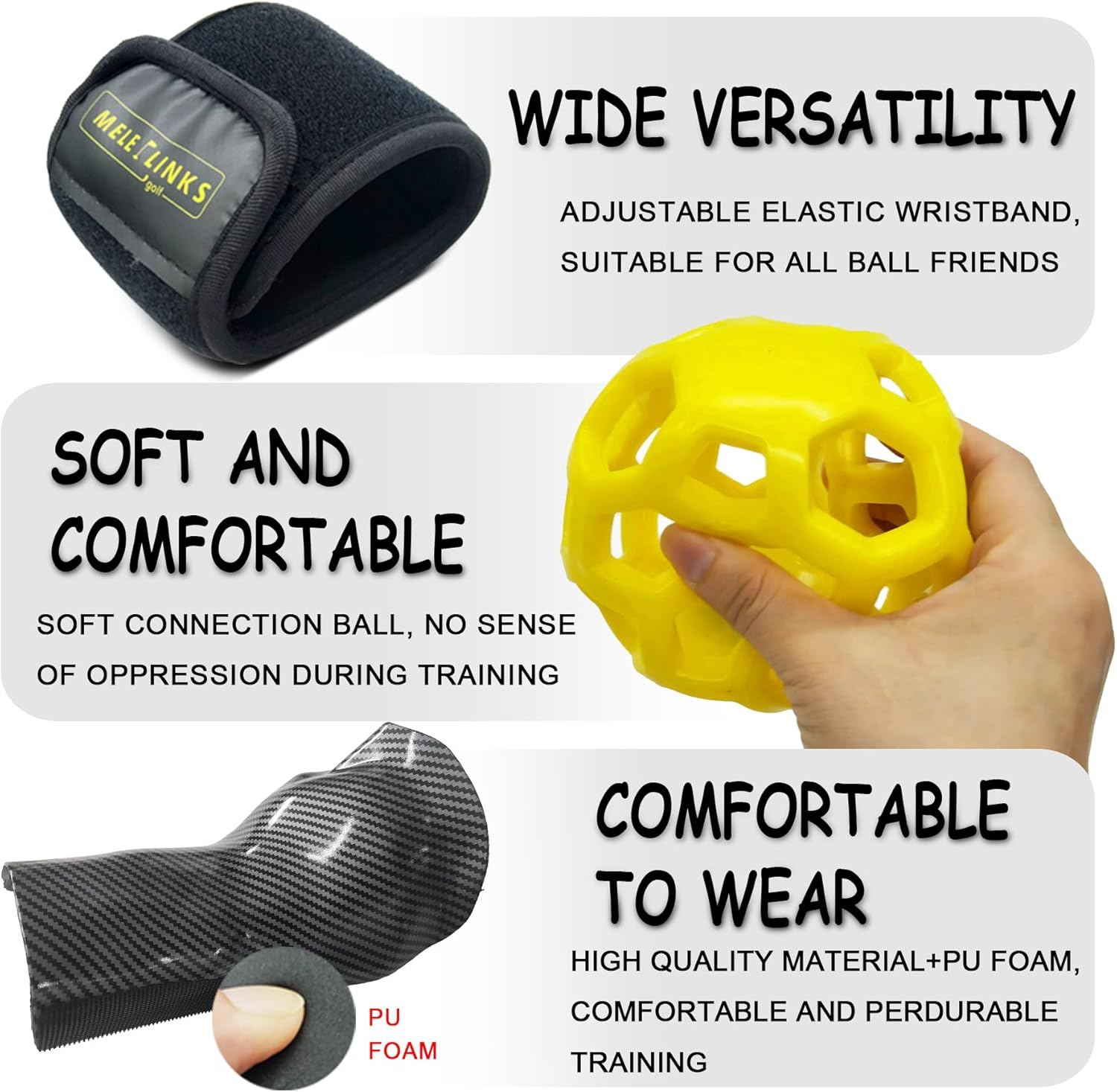 MELE LINKS Golf Trainer Ball, Golf Swing Trainer Ball, Golf Wrist Trainer, Golf Swing Posture Corrector, Smart Ball Golf Training Aid for Golfer Beginner Practice Pro Swing image number 1