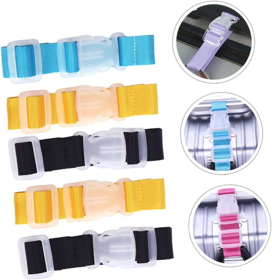 CALLARON 5Pcs Luggage Buckle Straps Suitcase Belts Travel Hanging Buckles for Secure Baggage Attachment image number 3