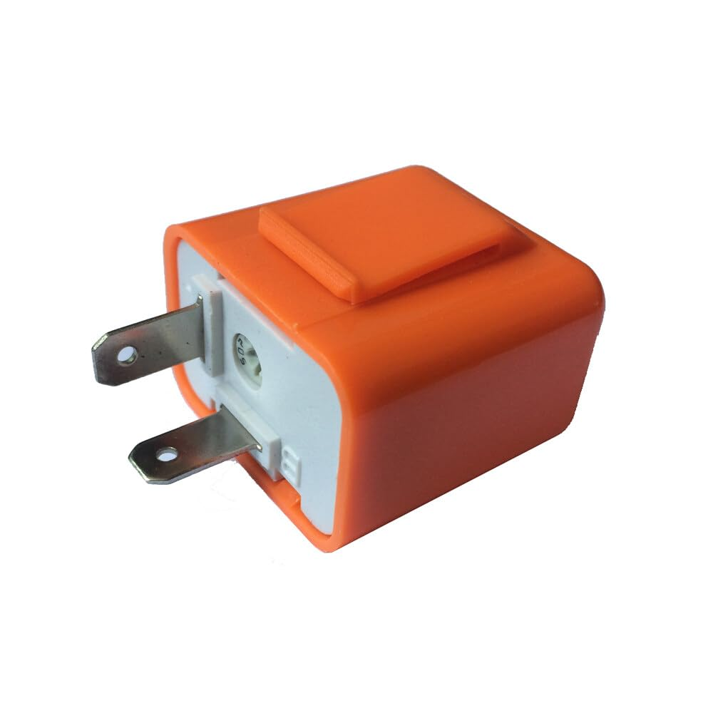 Generic 12V 2 Pin Speed Adjustable LED Indicator Flasher Turn Signal Light Relay Resistor Fix Hyper Control Flash for Motorcycle Orange Color