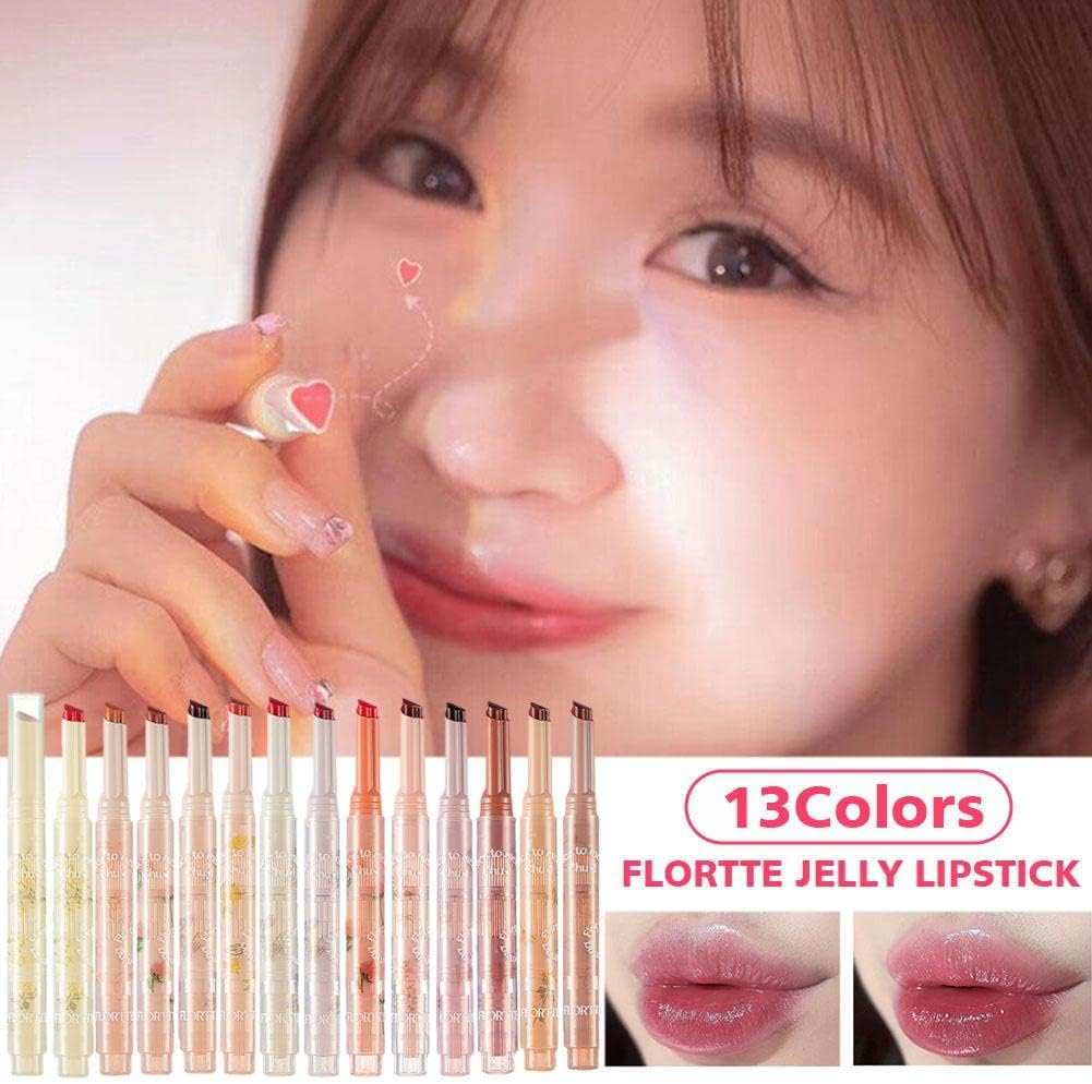 Flortte Jelly Lipsticks First Kiss Love Nice to Meet Chu Heart Shape. Moisturizing Lip Glaze for a Luscious Pout image number 6