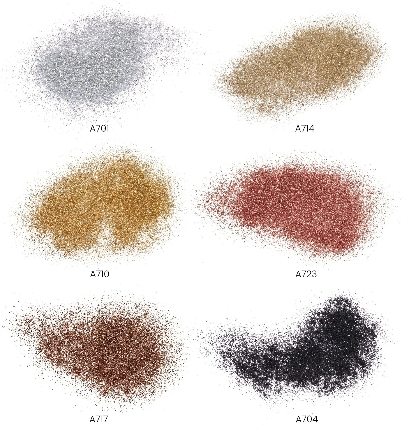 Arteza Fine Glitter, Set of 6, Metallic Glitter for Resin in 1.5-Oz Bottles, Arts and Crafts Supplies for Art Class, After-School Programs, and Holiday Craft Projects image number 4