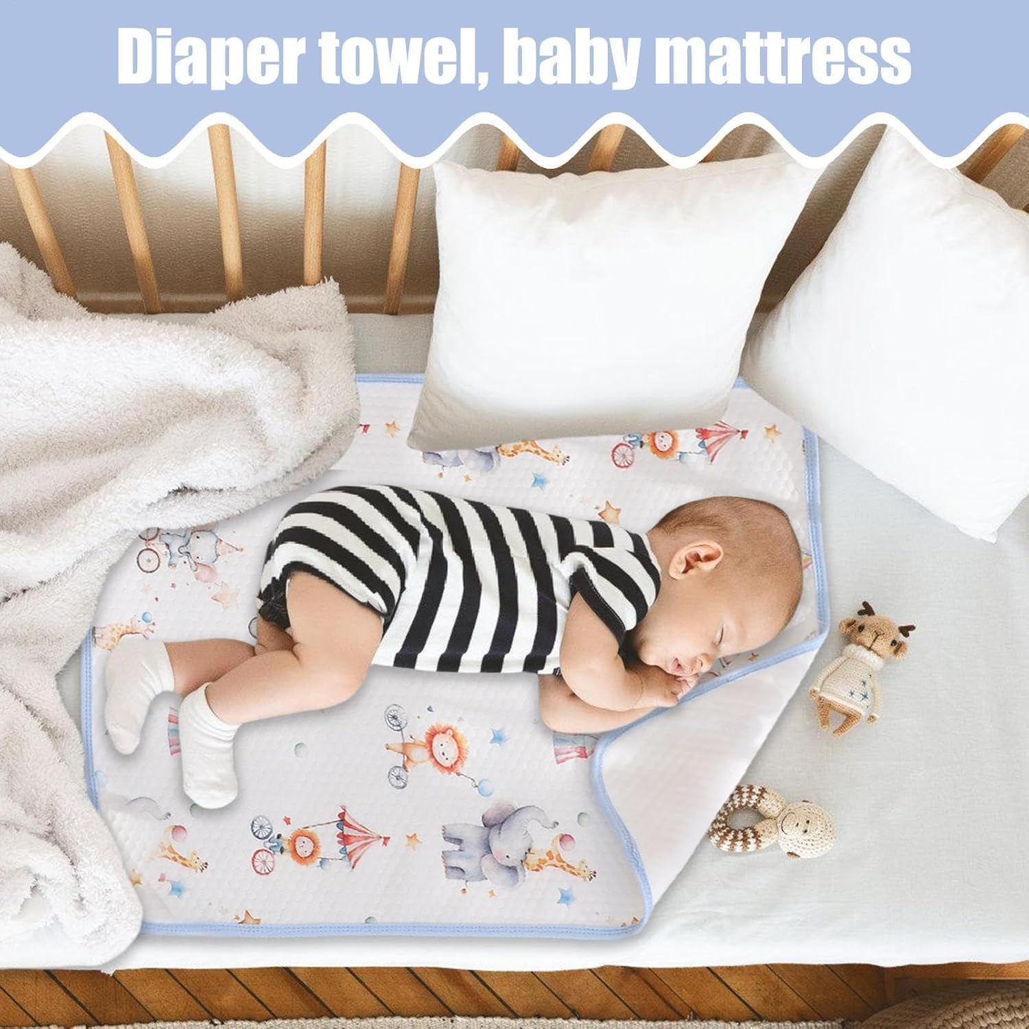 Baby Changing Mat - Baby Crib Mattresses - Leak-Proof Absorbent Toddler Bed Pee Protection Mat for Bedwetting Overnight Travel Potty Training image number 2