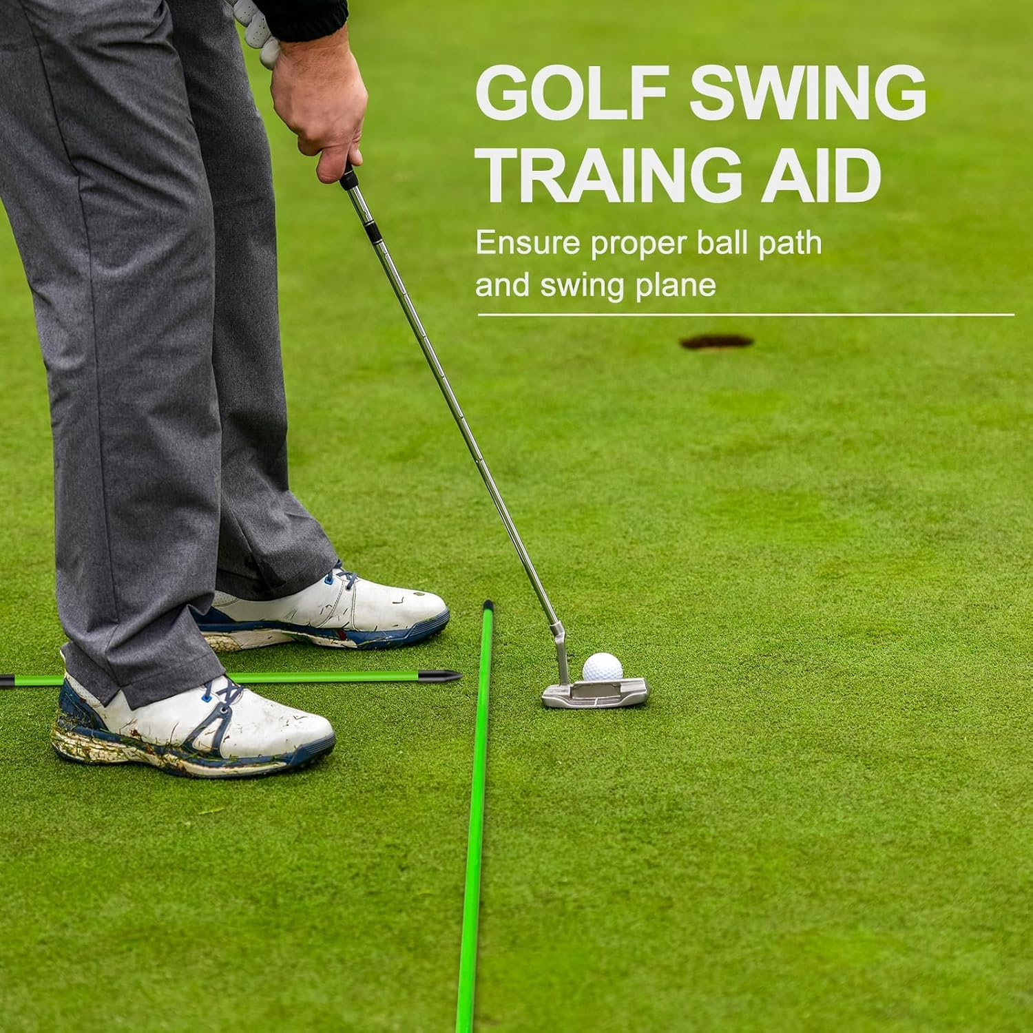 4 Pack Golf Alignment Sticks, 122CM Professional Golf Training Aid for Aiming Practice, Swing Trainer, Putting, Collapsible Golf Practice Sticks with Clear Tube Sleeve for Easy Carrying image number 5