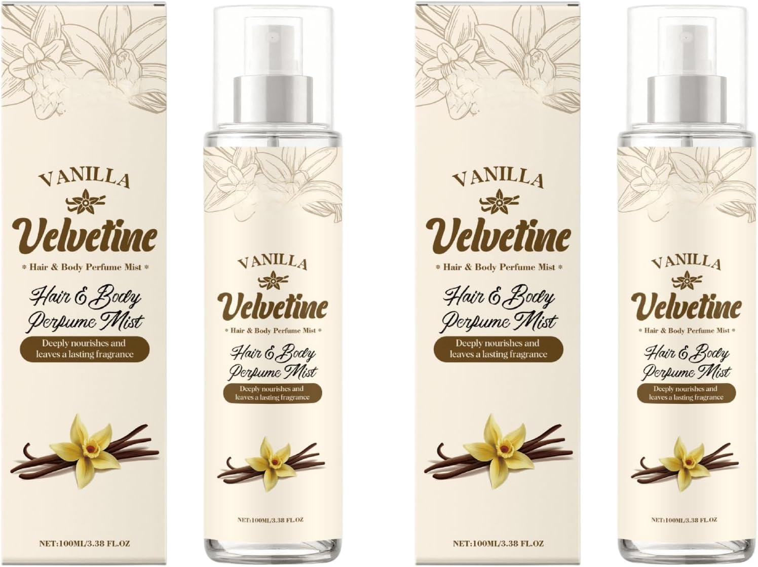 Velvet Vanilla Fragrance Mist &ndash; Soft & Long-Lasting Body Spray for Everyday Freshness (3Pcs)