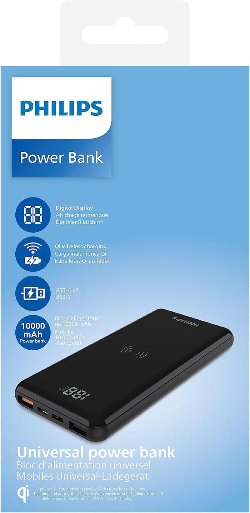 Philips Magnetic Wireless Powerbank 10000Mah Power Bank USB Portable Charger Reliable 5V 2.1A Iphone 17/16/ & 15 Pro/ 16 & 15 &14 Pro Max/13/12 Series (Gloss Matt) - Gloss Matt image number 3