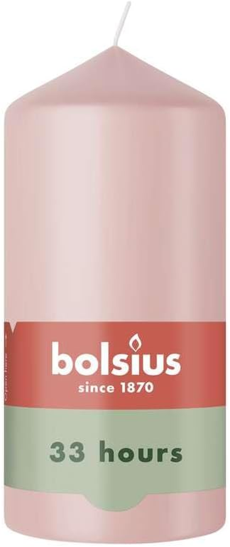 Bolsius - Pillar Candle - Light Pink - 12 Cm - Burning Time 33 Hours - with Natural Extracts - Natural Plant Wax - without Palm Oil image number 4