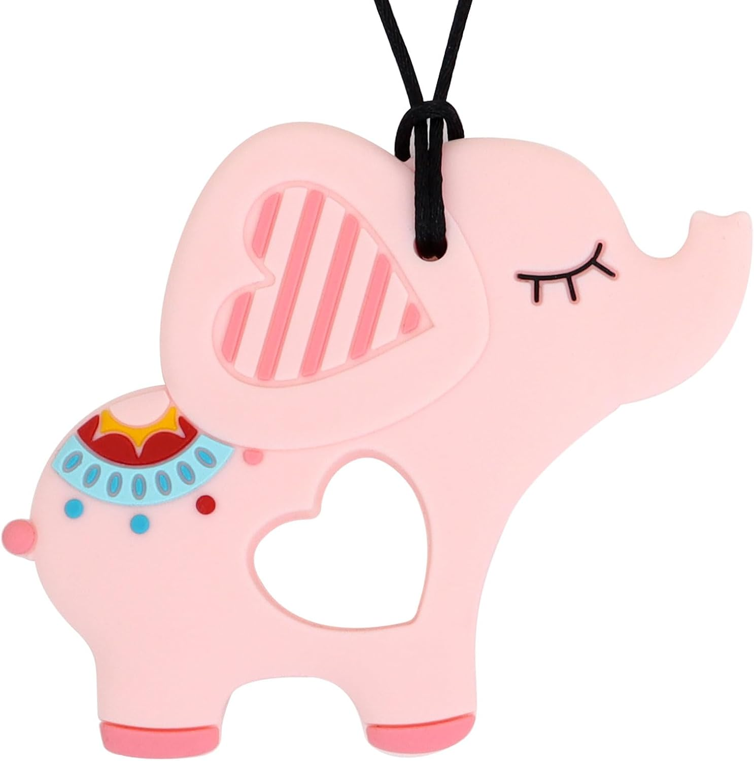Panny & Mody Australian Local Manufacturer Sensory Chew Necklace, Silicone Elephant Pendant Teether Toy for Boy Girl Kids