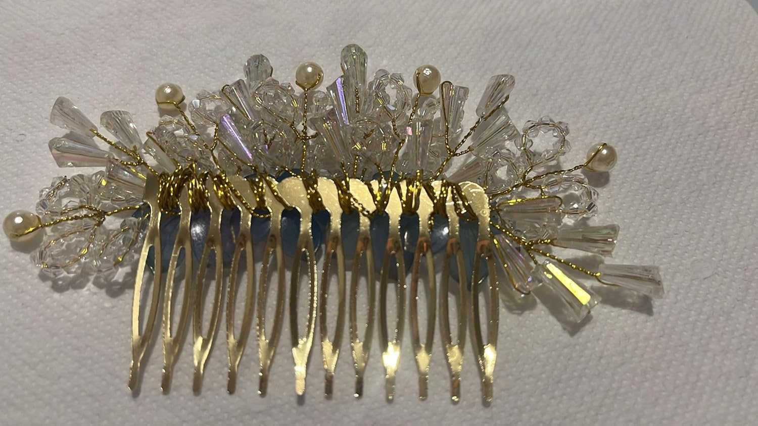 NTY Collections Wedding Hair Accessories - Handmade Bridal Hair Clip, Comb, Pins for Bride and Women- Blue Pack of 1 image number 2