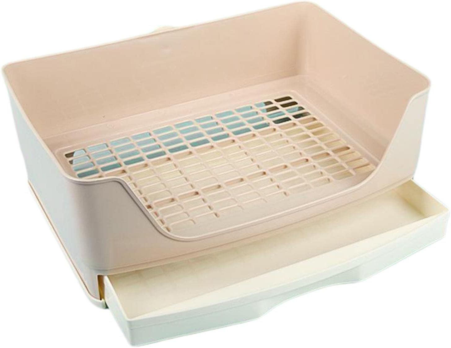 Flameer Large Rabbit Litter Box with Drawer, Corner Toilet Box and Bigger Pet Pan for Adult Guinea Pigs, Chinchilla, Ferret, Galesaur, Small Animals - Beige image number 6