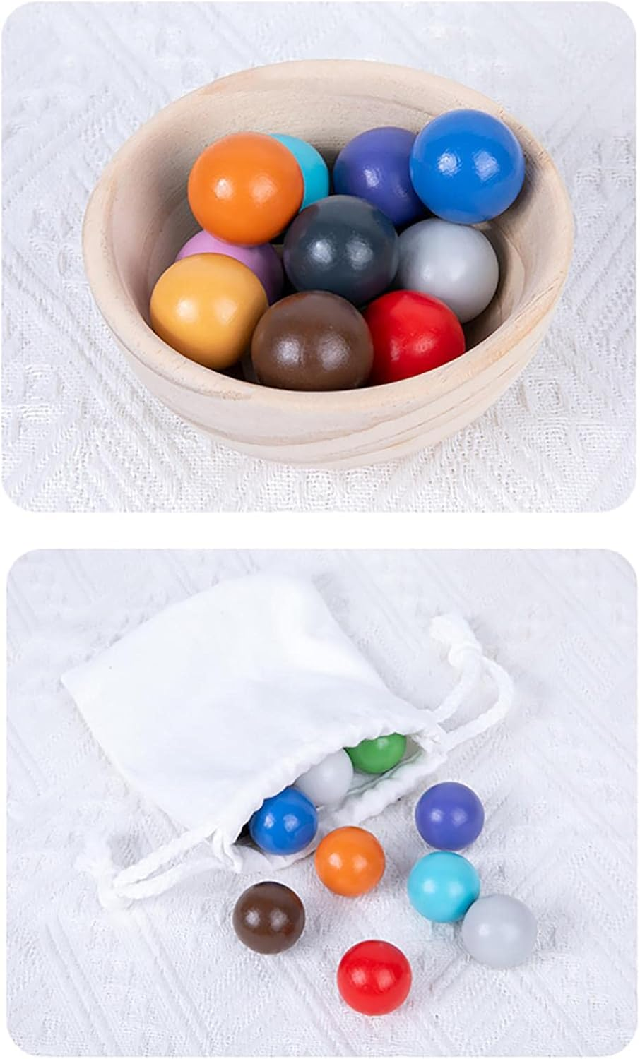 Generic Children Rainbow Balls in Cups Montessori Toy Training Logical Thinking image number 1