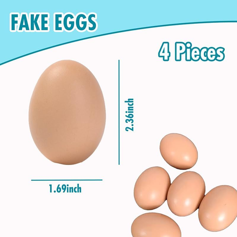 Wooden Fake Eggs-4Piece for Laying Hens in Chicken Coop image number 5
